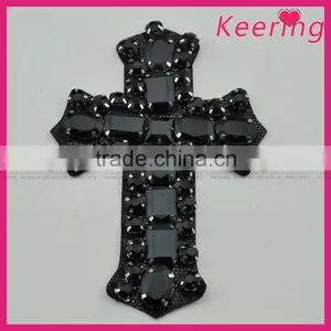 Fashion Handmade Embroidered Black Stone Beaded Appliques Wholesale WPH-1826 thumbnail-1