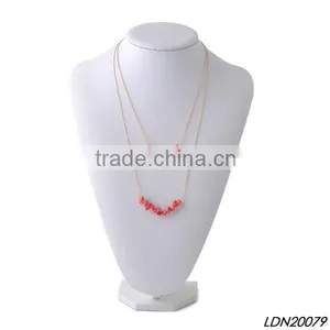 2016 Fashional Red Stone 2layerings Necklace thumbnail-2