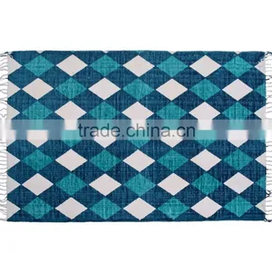 Natural Fibres Ocean-Hued Cotton Rug thumbnail-1