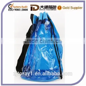 Blue Clear PVC Drawstring Bag PVC Promotional Bag thumbnail-1