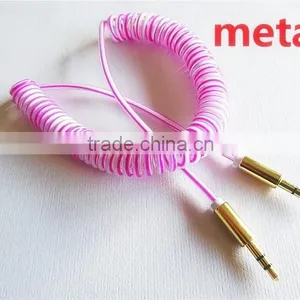 Highquality Audio /DC3.5MM Transparent Spring Cable With Metal Connector thumbnail-2