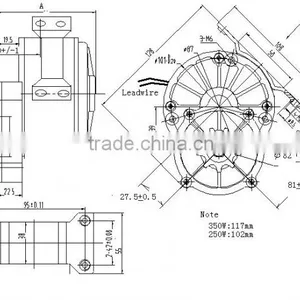 250w 24v 36v dc Brush Motor With Gear , PMDC ,electric Scooter Brush dc Motor 24v 250w thumbnail-5