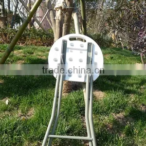 Blow Moulded Strong and Durable 45H Metal Leg Folding Garden Stool thumbnail-1