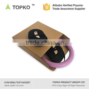 TOPKO Crossfit Gym Rings Wooden Gym Rings With Strap And Flexible Buckles thumbnail-2