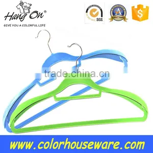 Bule Thick Shoulder Velvet Hanger / Flocked Coat Hanger thumbnail-1