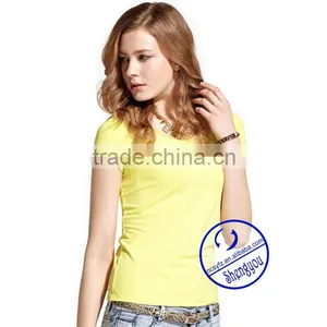 Custom 100 Viscose Blank Short Sleeve t Shirt Women Wholesale thumbnail-2