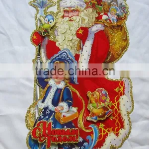 Cheap Wholesale Christmas Decoration Santa Claus Paper Wall Sticker thumbnail-5
