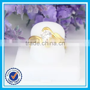Factory Cheap Wholesale Fashion Zircon Stone Light Weight Gold Ring thumbnail-3