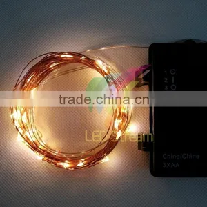 6M 60 Led 3AA Outdoor Battery Powered Timer LED Copper Wire String Fairy Light Lamp thumbnail-1