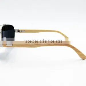 Fashionable Bamboo Arms Metal Frame Aviator Sunglasses Sport Sunglasses thumbnail-3