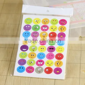 Smile Shape Round Paper Sticker for Kids/removable Custom Paper Sticker thumbnail-1