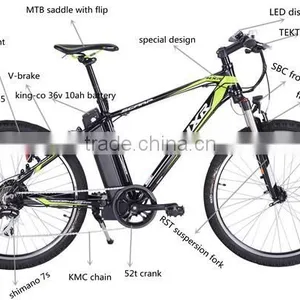 36V 250W 16Z Electric Mountain Bicycle With Brushless Motor thumbnail-5