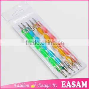 5 PCS 2Way Marbleizing Dotting Manicure Tools Painting Pen Nail Art Paint Pen ES-NDP0009 Quality Choice thumbnail-1