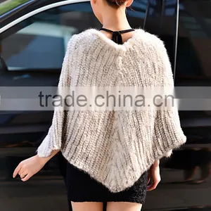100% Real Genuine Knit Mink Fur Scarf Cape Stole Coat Wrap / Fur Shawl thumbnail-2