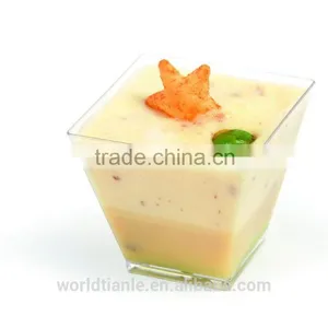 Green Recycled and Biodegradable Disposable Transparent Square Cup thumbnail-1