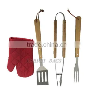 Enrich Promotion 5pcs BBQ Apron Set With BBQ Tool Sets for Out Picnic Quality Choice thumbnail-4