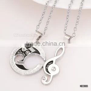 Sun And Moon Silver Plated Couple Necklace For Valentine's Gift thumbnail-5