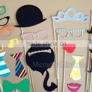 22pcs Wedding Birthday Party Supply Fun Mustache Lip Tie Glasses Hat On A Stick DIY Photo Booth Props thumbnail-1