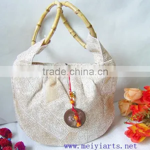 New Comfortabl Material Ladies Handbag With Bamboo Handle thumbnail-1