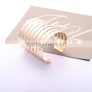 >>>Newest Gold Plated Geometry Hollow Out Metals Bracelet Jewellery Punk Style Plain Cuff Bangles/ thumbnail-4
