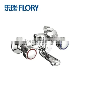 China Two Handles Bathroom Faucet Mixer Bathtub Faucet Double Handle Bathtub Faucets thumbnail-1