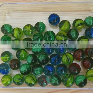 16mm Eight Flower Petals Pattern Round Glass Ball for Toy Checkers Solid Color Glass Ball thumbnail-1