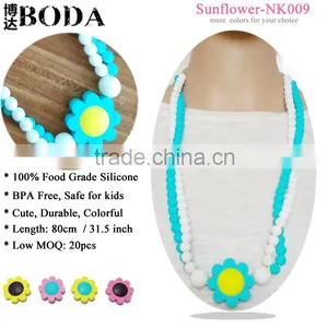 ASNZS EN71 BPA Free Silicone Beaded Baby Teething Necklace thumbnail-6