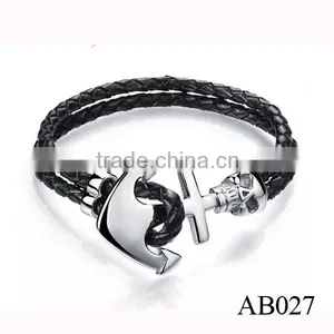 925 Sterling Silver Design Genuine Stingray Leather Silver Bracelet 925 Bracelet for Men thumbnail-2
