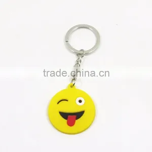 Yiwu Manre Soft Pvc/ Rubber Wholesale Promotional Funny Face Design 2d Keychain thumbnail-3