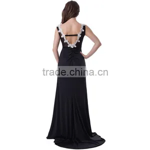 Supper Dress Embroidered Mesh Wrap Maxi Evening Dress for Girls thumbnail-3