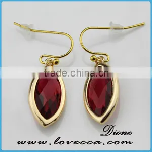 9x39mm Raw Brass Green Faceted Vogue Jewelry Earrings thumbnail-3