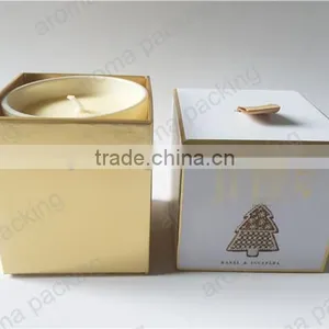 Wholesale Custom Logo Cardboard Candle Gift Packaging Box, Luxury Hard Candle Box With Gold Stamping thumbnail-2