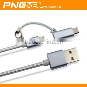 Wholesale Braided 2 in 1 Mobile Cable for Iphone and Samsung Usb Cable thumbnail-1