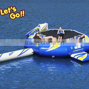 Inflatable Water Trampoline With Slide and Log thumbnail-1