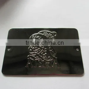 Metal Gun Label, Oval Label, Metal Label, Antque Brass Label, Engraved Label Gun Metal thumbnail-1