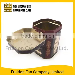 Octagonal Tea Tin With Hinged Lid Small Tea Tin Container thumbnail-1