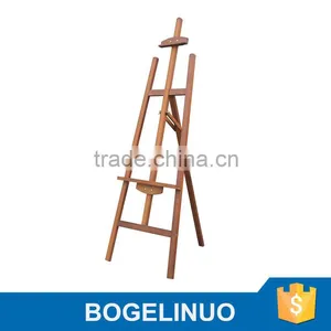 in Stock 1.45m Brown Pine Wood Painting Display Easel Wholesale thumbnail-1