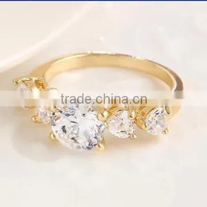 Hot Sale 18K Real Gold Plated Ring Fashion New Crystal Rings Wedding thumbnail-5
