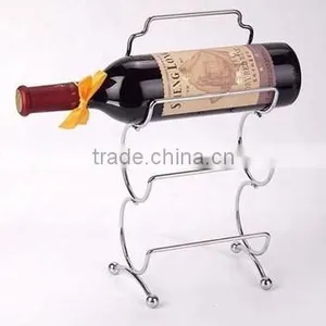 Antique Moon-shape Chromed Plating Iron Wine Rack Storage Shelf thumbnail-4