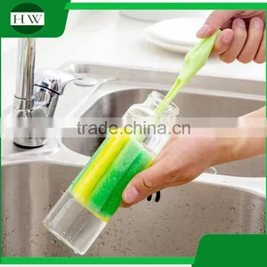 Kitchen Person Shape Plastic Stand Sponge Long Handle Hanging Water Cup Bottle Clean Cleaning Brush thumbnail-4