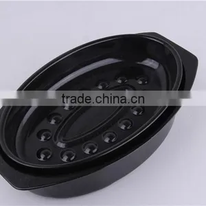 Best Kitchen Tool Oval Enamel Microwave Baking Pan With Lid thumbnail-5