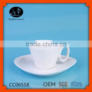 Ceramic Cup and Saucer,triangle Cup With Saucer,cups Flat White thumbnail-1