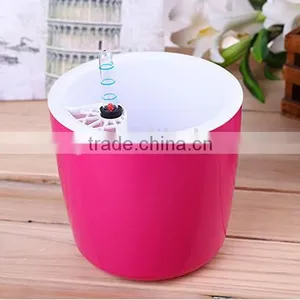 Round Self Watering Planter Flower Pot Home Office Garden Water Level Indicator thumbnail-3