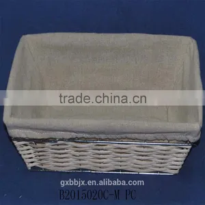 Woven Metal Wire Basket With Liner thumbnail-4