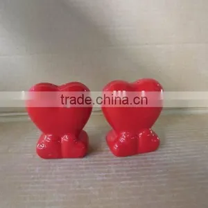 Red Heart Shaped Ceramic Kitchen Salt & Pepper Sets thumbnail-1