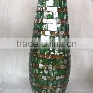 High Quality Mosaic Coloured Designer Glass Vase thumbnail-3