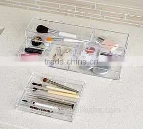 Crystal Small Stacking Acrylic Organizer Storage Tray Great for Cosmetics Jewelry Makeup thumbnail-4
