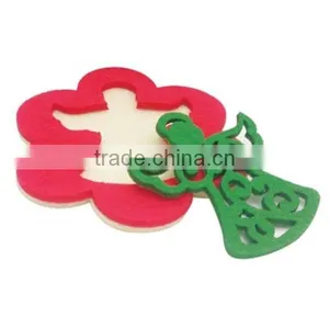 2017 Christmas Angel Felt Coaster RED & GREEN Table Decoration Made in China thumbnail-1