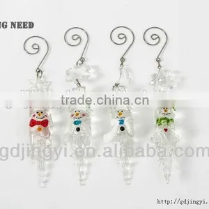 Acrylic Snowman Head Icicle Xmas Hanging Decorations thumbnail-1