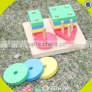 Wholesale Funny Kids Wooden Shape Sorter Blocks Stacking Toy Hot Sale Toddler Wooden Blocks Toy Toy W13D107 thumbnail-2